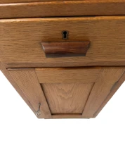 Art Deco Modernist Desk with Asymmetric Open Bookcase, 1920s